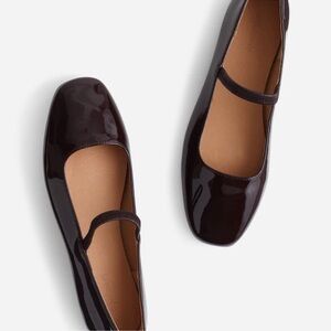 Madewell Patent Mary Jane Flats in black